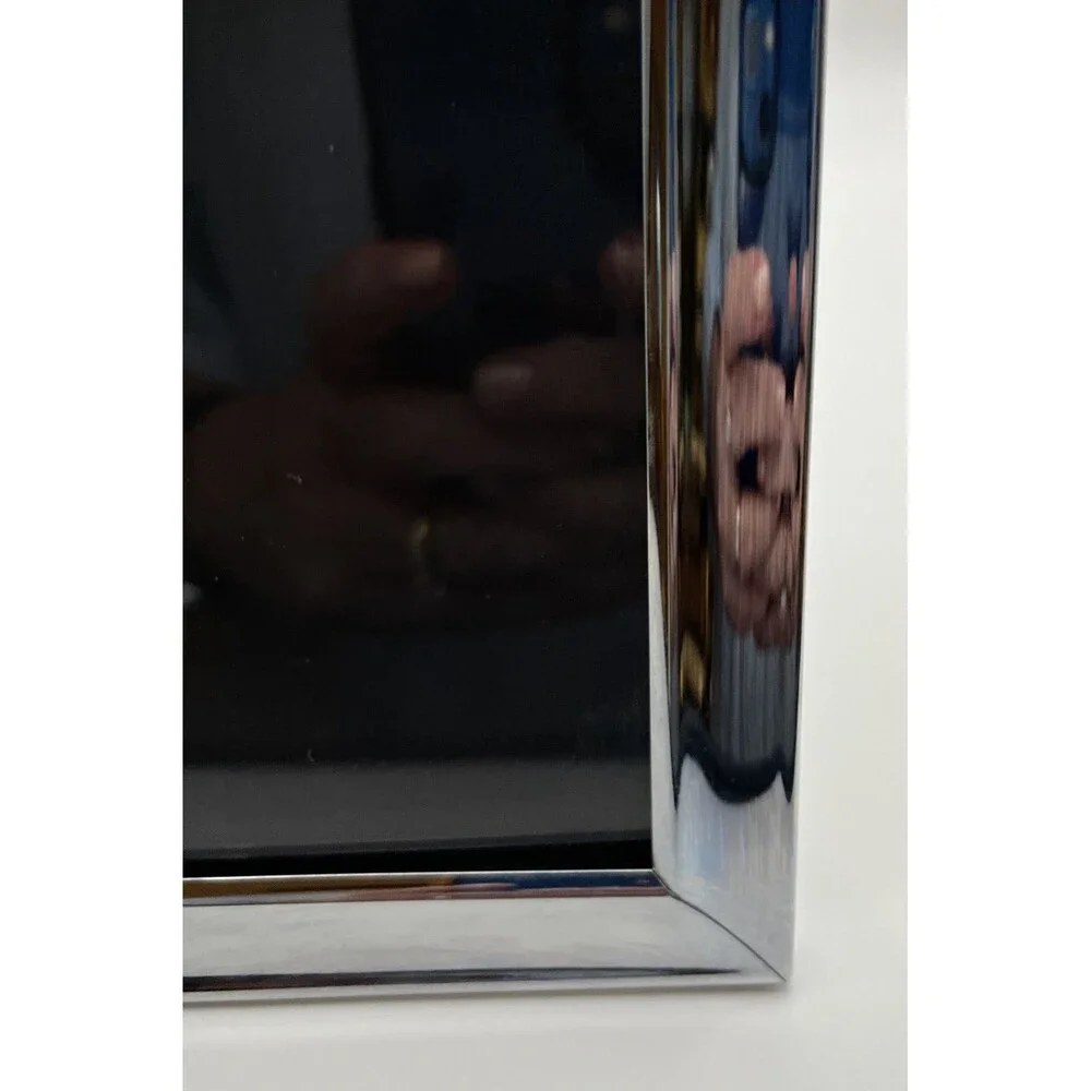 Lot of 2 Burnes of Boston Silver Picture Frames 6x6 Square Chrome Minimalist